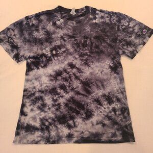 Champion Black/White Tie Dye Short Sleeve T-shirt Men's Size Medium